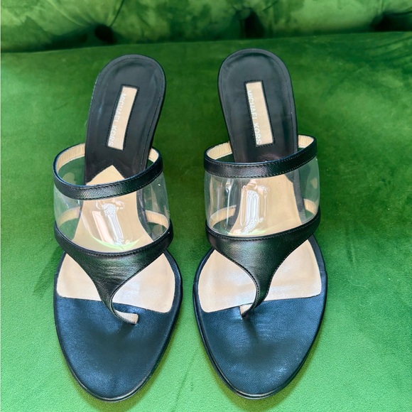 Michael Kors Black Leather Sandals - Picture 1 of 4